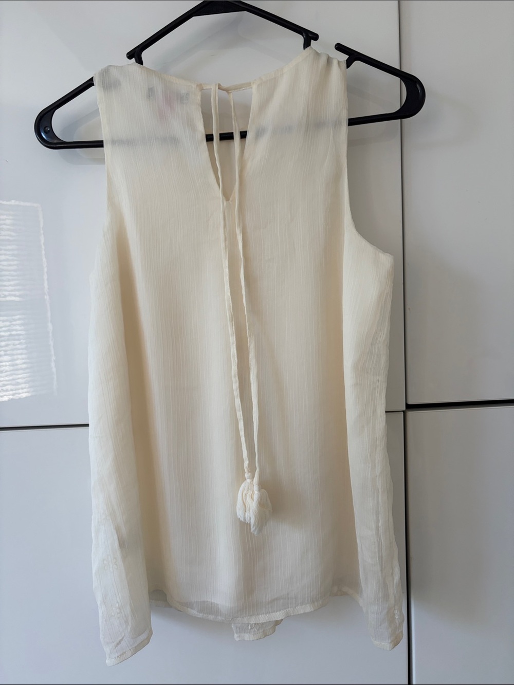 Vince Camuto Cream Floral Eyelet Sleeveless Camisole Blouse XXS - Picture 2 of 4